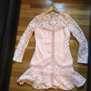 English Factory Pink Lace Mini Dress
